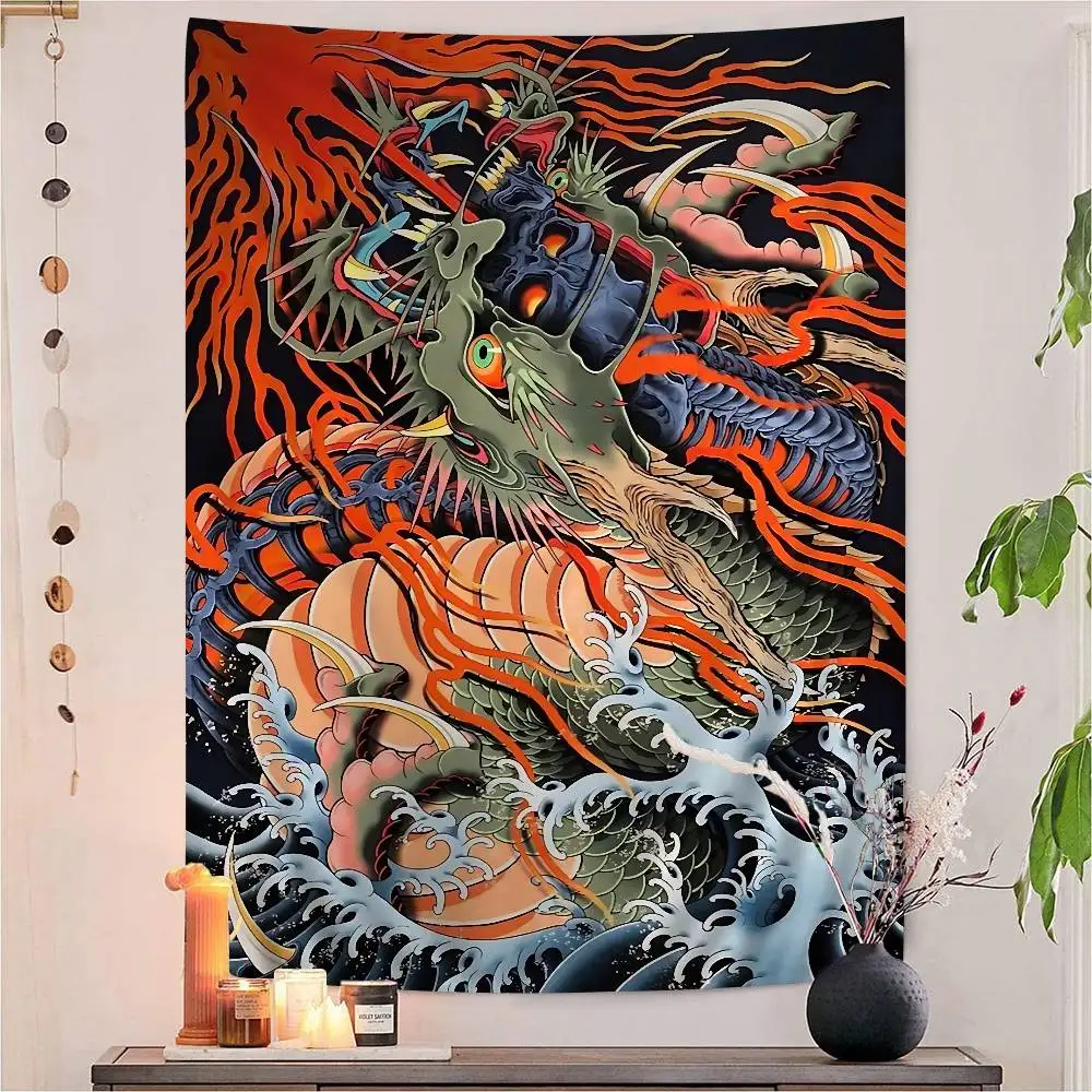 Japanese Samurai Art Tapestry Art Printing Japanese Wall Tapestry Anime Wall Hanging Home Decor