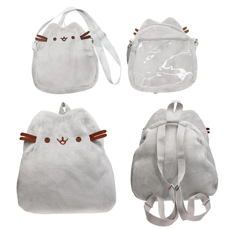 Mochila Pusheen The Cat, Bolso Cruzado de Gato Gris, Mochila de Gato, Muñeco de Peluche, Juguetes de Moda Y2k, Anime, Kawaii