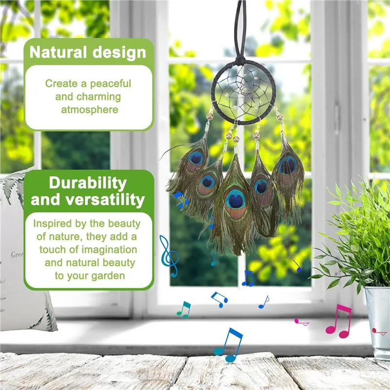 PZHI-Mini Dream Catcher Car Pendant Wind Chimes Feather Decoration Home Decor & Wall Hanging Adornment