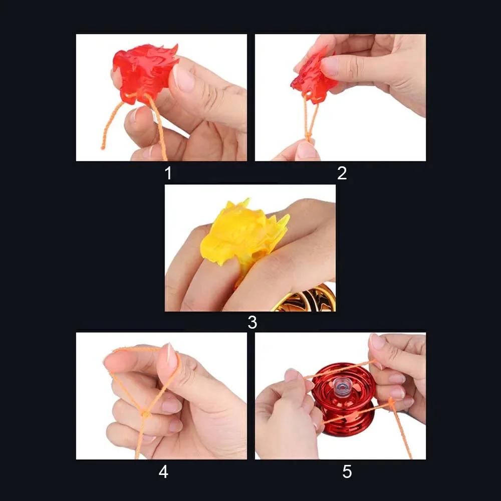 4 Colors Kids Magic Yoyo Responsive High-Speed Aluminum Alloy Yo-Yo Lathe with Spinning String for Boys Girls Children