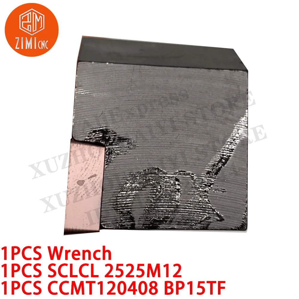 1PCS SCLCL 2525M12 Cylinder turning holder 95 degrees Indexable tool rod + 1PCS CCMT1204 CNC tools Carbide Inserts cutting tools