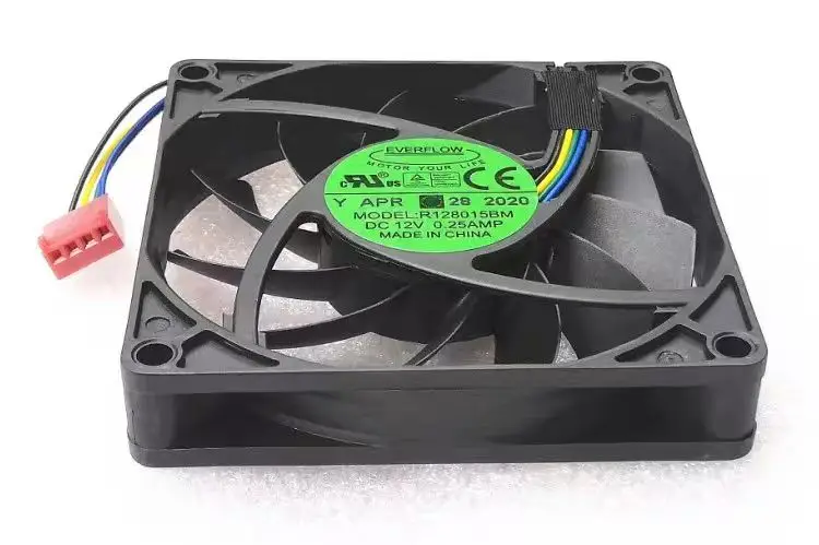 R128015BM 80mm 8cm PWM Mute Quiet Case Fan for EVERFLOW 8015 4-Wire Speed Regulation Dual Ball Bearing DC 12V 0.25A