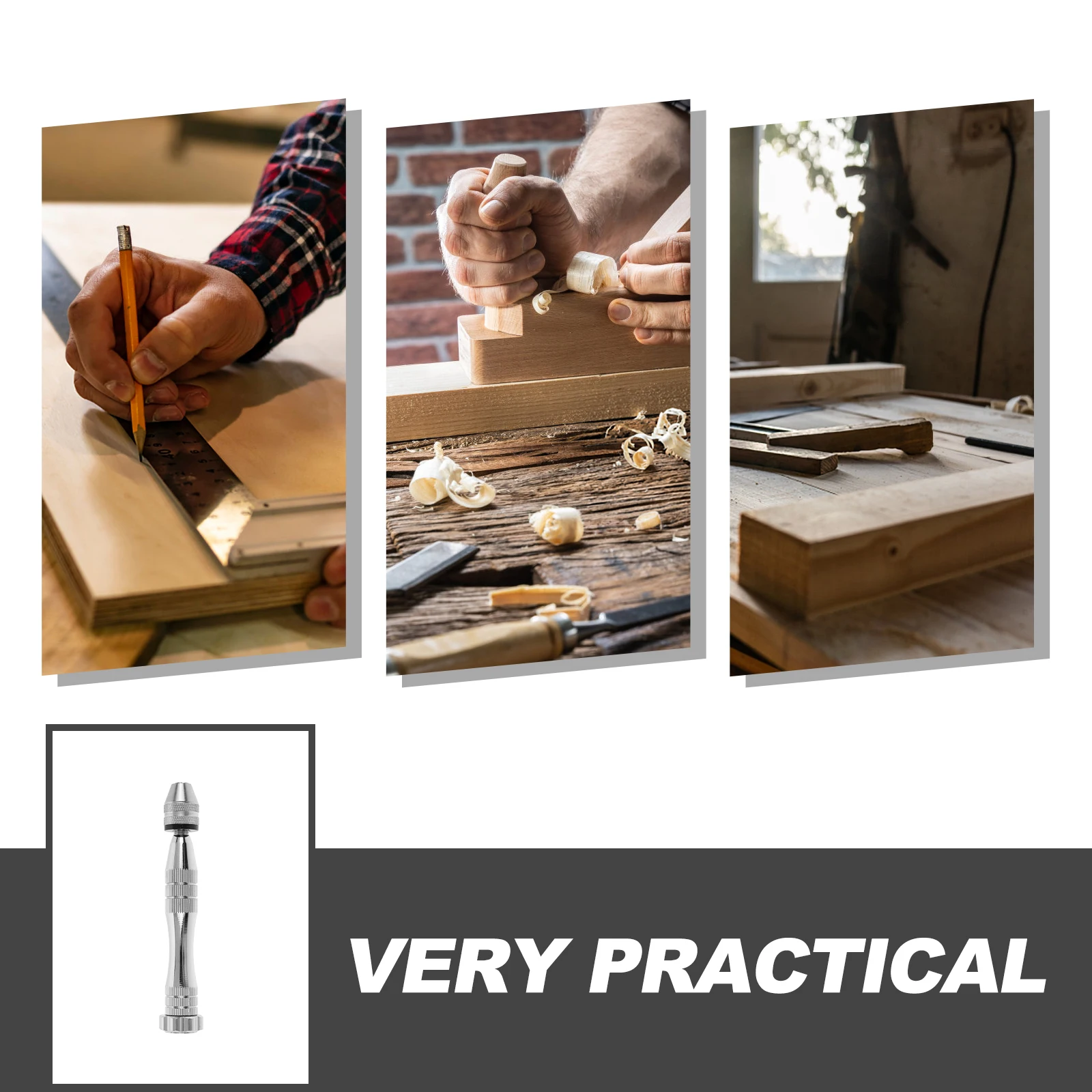 1 Set Precision Hand Drill Tool Mini Rotary Drill Comfortable Handle Easy Operation For Wood Diy Manual Punching Artisan Carving