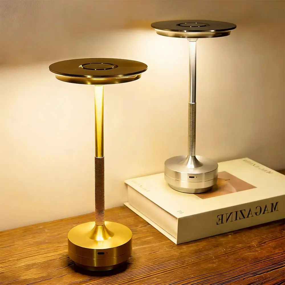 Cordless LED Table Lamp, Modern Touch Control Table Lamp, USB-Powered, 3-Color Dimmable Night Lights for Home, Office, Cafe