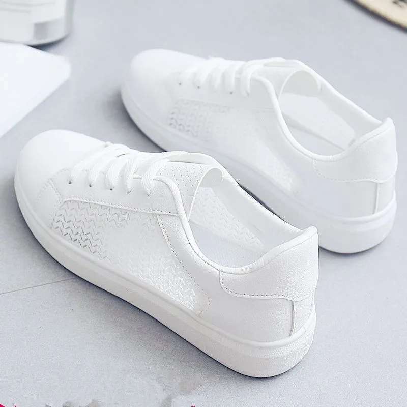 Summer new breathable small white shoes female small Daisy hollowed out all Korean version of student women's net canvas shoes