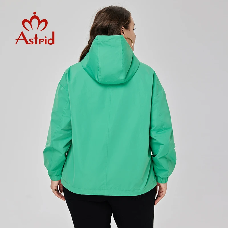 Astrid Women\'s Spring Jacket 2023 Casual Coat Women Clothes Hooded Bright Short Female Clothing New In Outerwears Plus Size