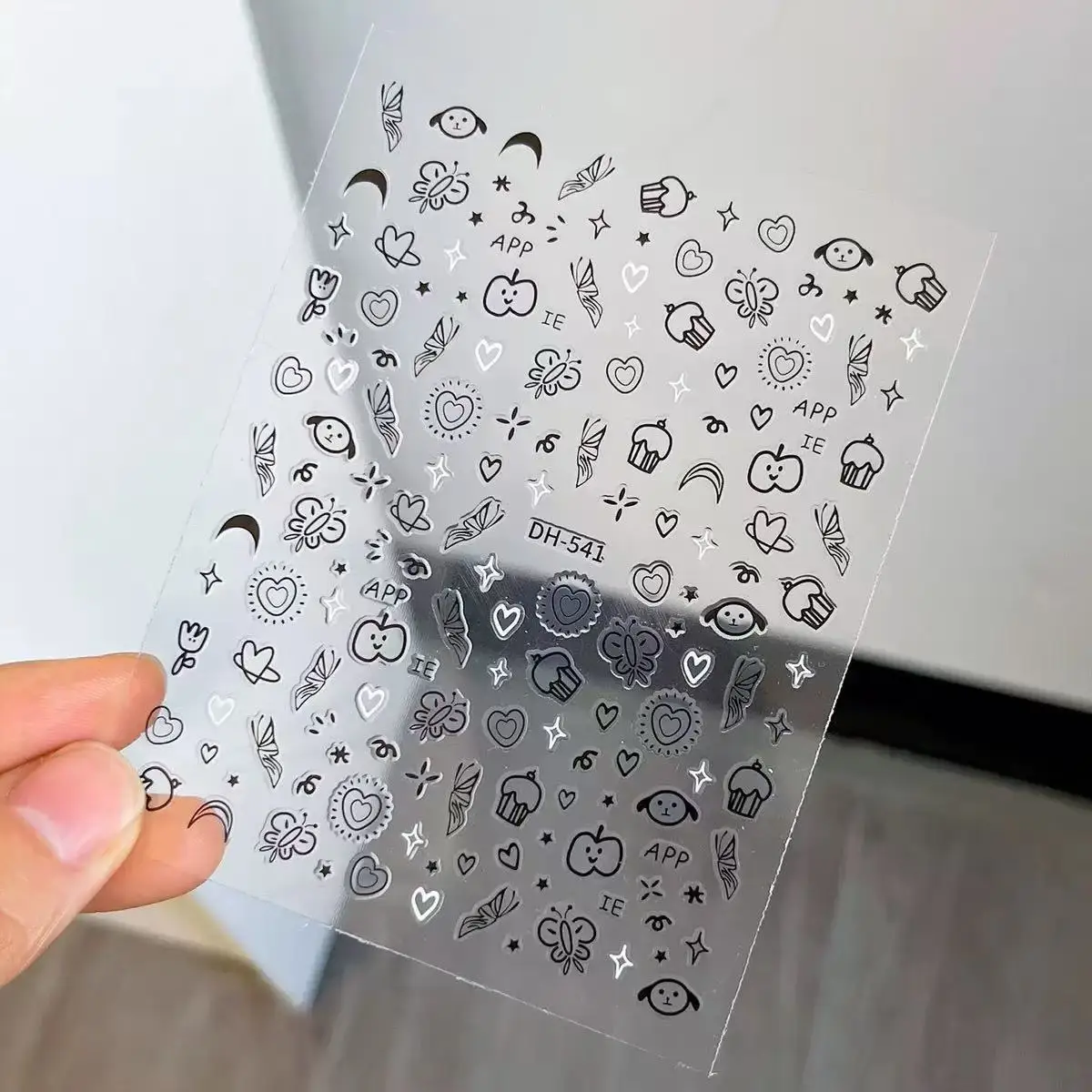 Cute Kitten Puppy Paw Self Adhesive Waterproof Nail Art Decals Hand Drawn Cartoon Stickers for Kids Nail Decor view 6