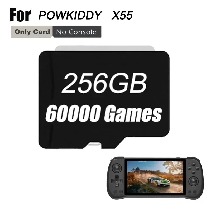 POWKIDDY X55 ريترو وحدة تحكم بجهاز لعب محمول بطاقة ماموري Tf بطاقة ألعاب محملة مسبقًا 450 PSP في 1 بطاقة آلة الألعاب الكلاسيكية لعبة ريترو