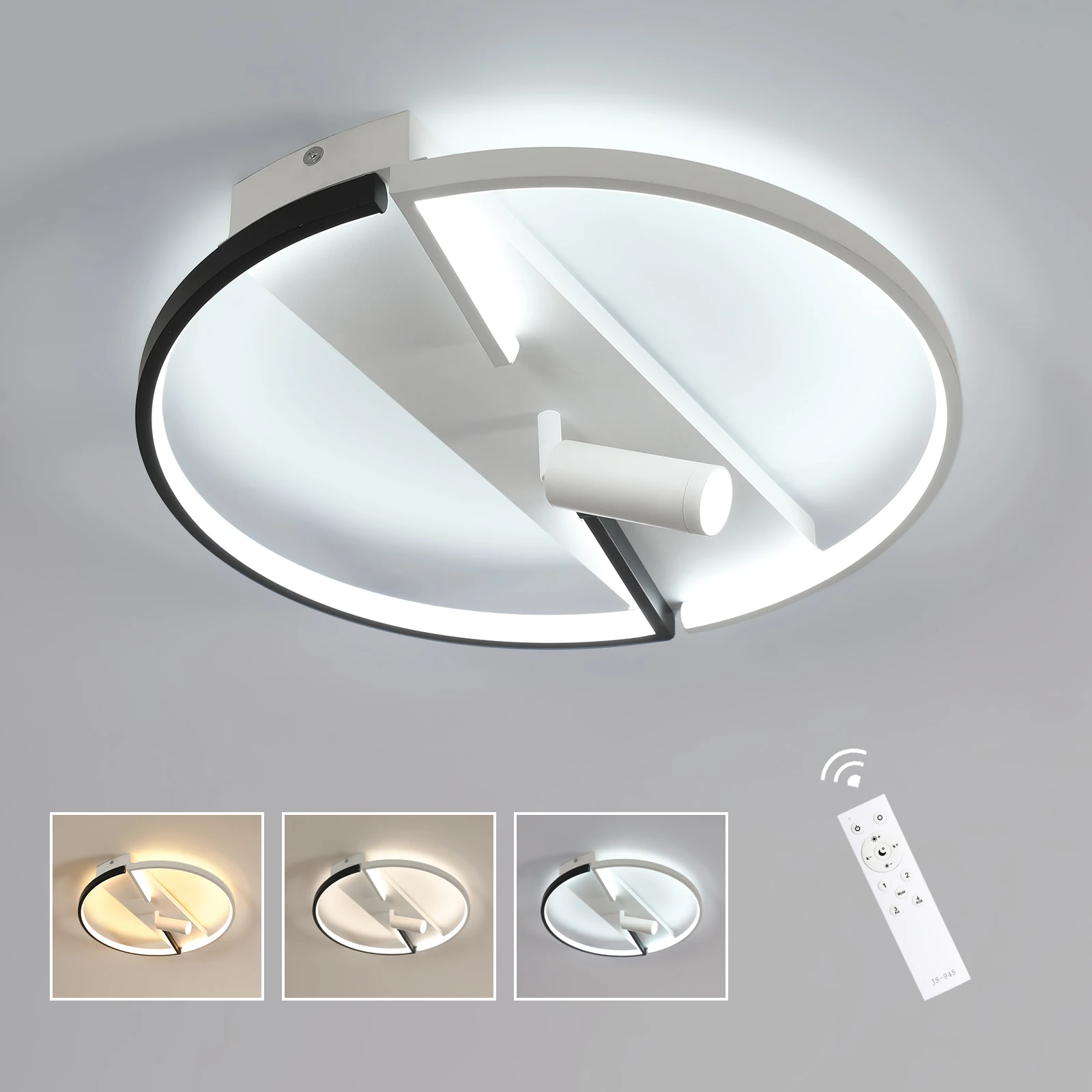 Plafoniera a LED dimmerabile, lampada da soffitto 43W regolabile 3000K-6500K con telecomando, illuminazione decorativa da soffitto per ufficio