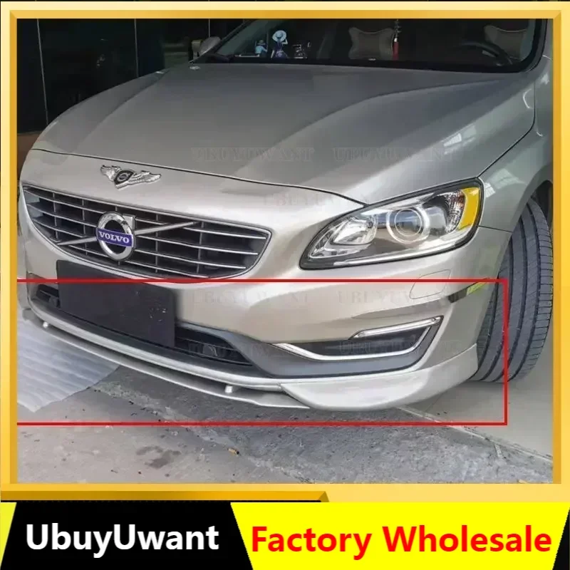 Car Styling ABS Plastic Unpainted Color Front Bumper Lip Trunk Spoiler Protector 3 Pcs For Volvo S60 s60l S60L 2012-2017