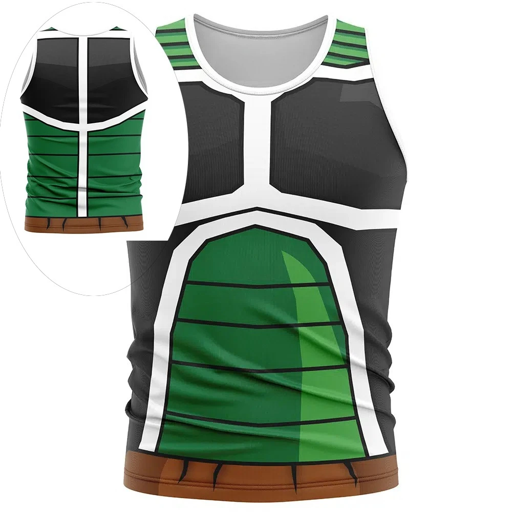 2026 Sommer Dragon Ball Bardock Saiyajin-Rüstung Cosplay Tanktop, 3D-Druck Retro Streetwear Übergroßes Polyester-Oberteil für Unisex Kinder