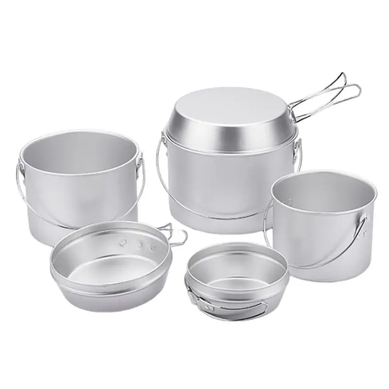 Camping Pan Set Backpacking Cooking Set Multifunctional Camping Cookware Kit For Hiking Backpacking Outdoor Cooking And Picnic