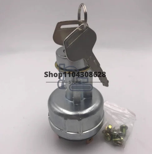 20Y-06-24680,22B-06-11910 Ignition Starter Key Switch with 4 Position 6 Terminal 2 Keys Replacement for Komatsu PC200/2/3/5/7/8