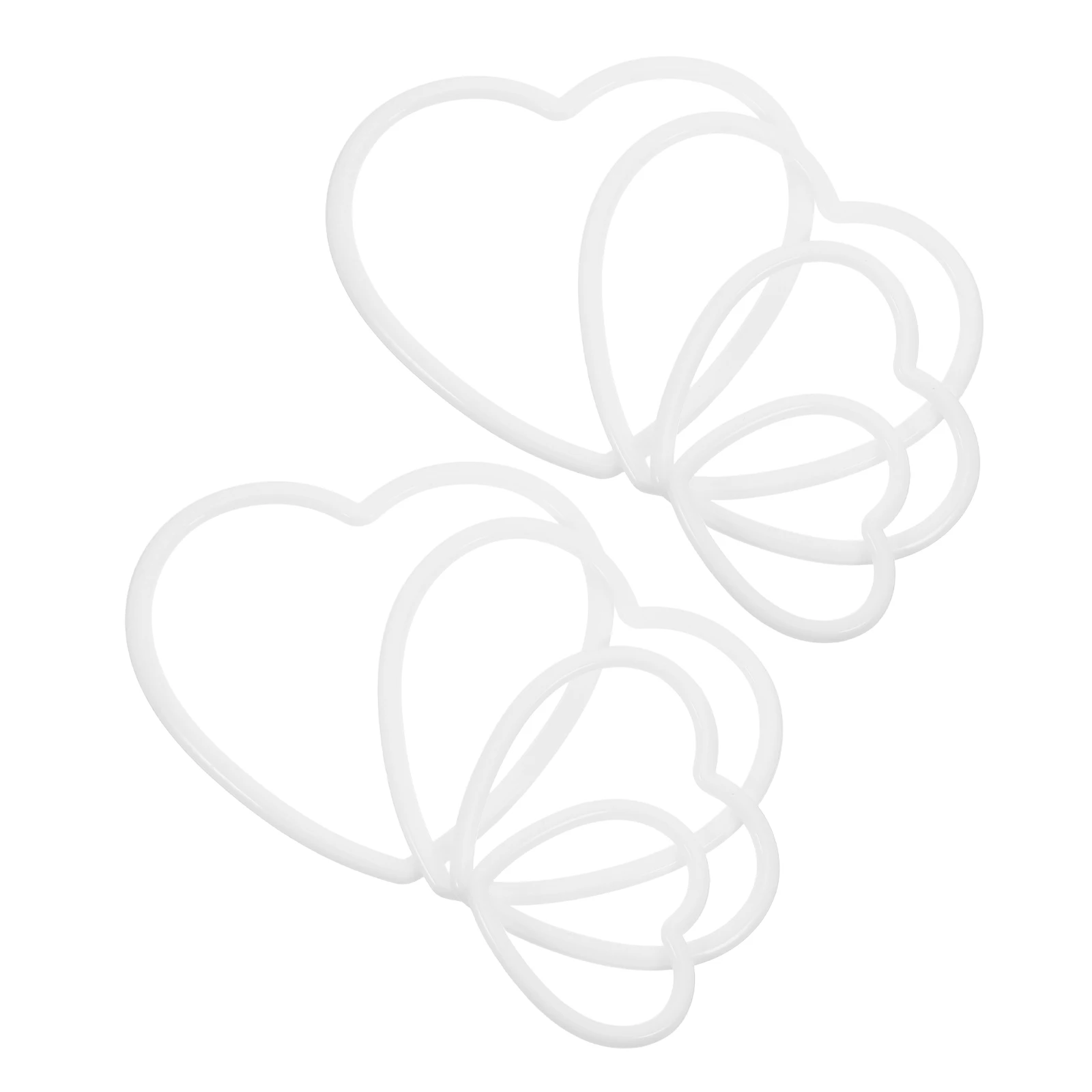 

8pcs Heart Shaped Dreamcatcher Rings Lightweight Plastic Valentine'S Day Decorative Ornaments Diy Crafts Wedding Home Decor Lace
