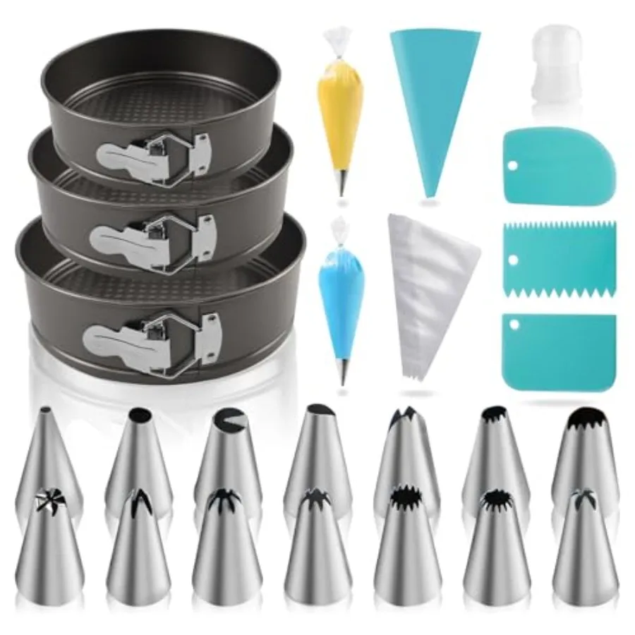 

122 шт. Наборы форм для выпечки 7 8 9 Ih Круглые формы для торта Антипригарные формы для торта Формы для выпечки чизкейков с 100 шт. Pipi