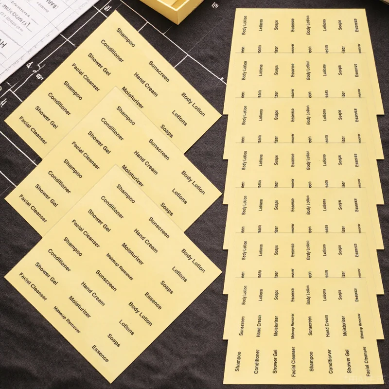 

20 Sheets Bathroom Label Stickers Water Resistant Soap Dispenser Decal for Skincare Bottles Organizer