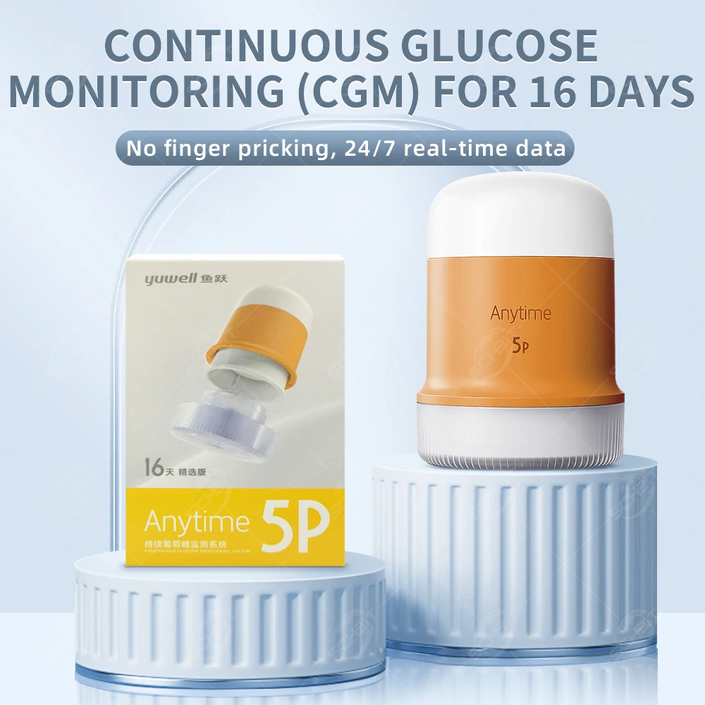 yuwell-anytime-5p-cgm-system-blood-glucose-meter-sugar-sensor-kit-diabetes-glucometer-for-24h-real-time-monitoring-tester