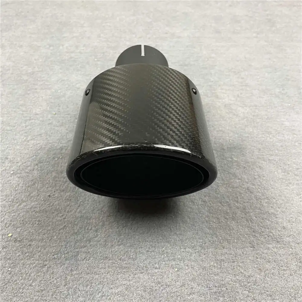 Exhaust Pipe Muffler Tip Out 105*130mm Car Universal Exhaust System Accessories Glossy Black Nozzles Tailpipe