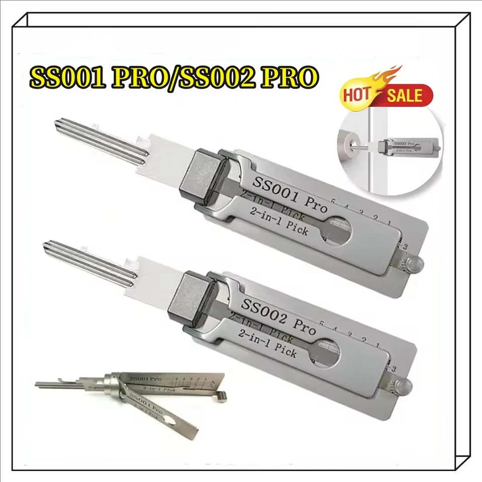 2 in 1 Stainless Steel Key Decoder Portable Precision Hook Hand LOCKSMITH Tool O-ring Pickup Kit Maintenance Repair Kit