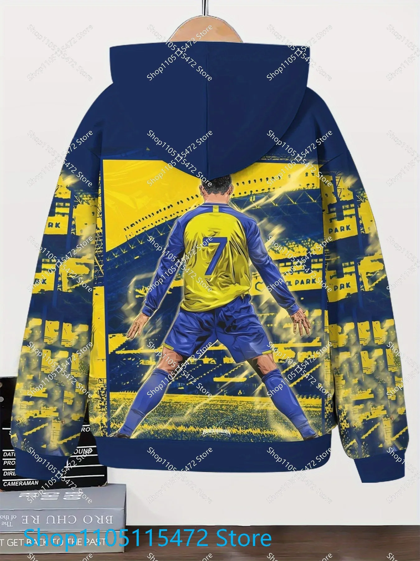 Neuer heißer Verkauf RONALDO Celebration Commemorative Edition Fußball Spezieller Herbst-Winter-Hoodie Täglicher Outdoor-3D-Druck
