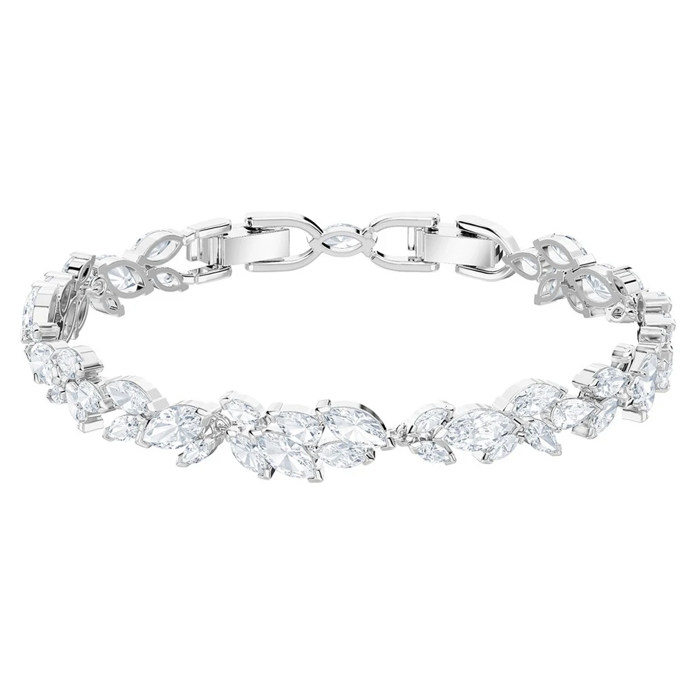 

Silver Marquise Cut Crystal Leaf Vine Tennis Bracelet for Women
