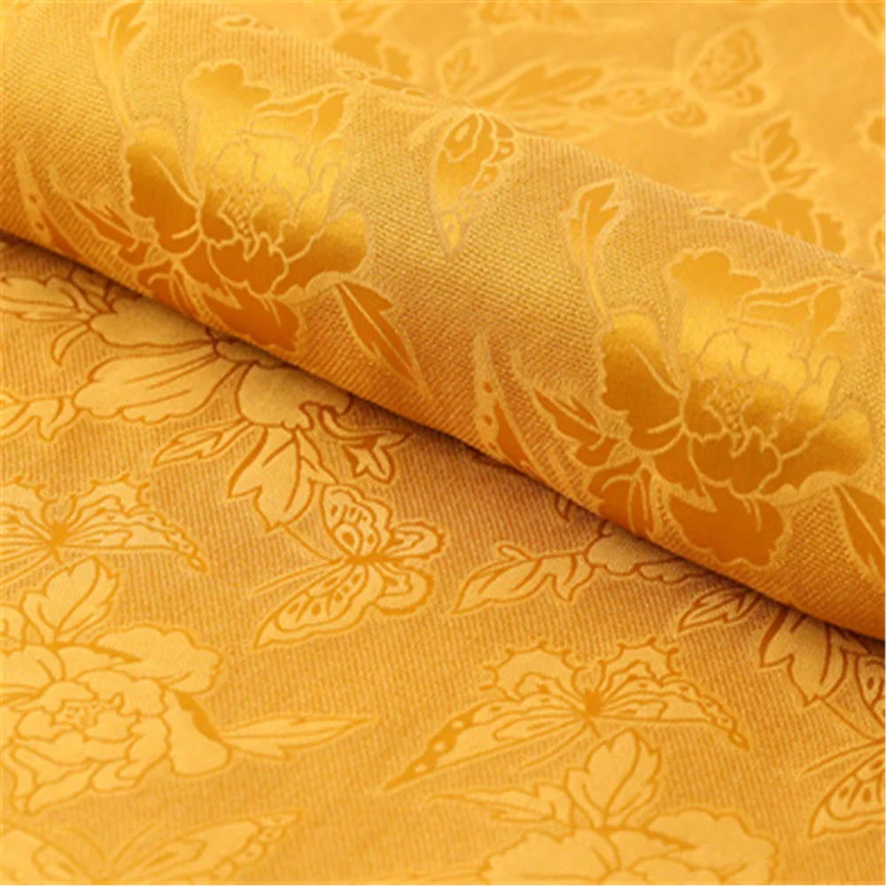 Estilo elegante escavar várias cores excelente qualidade tecido jacquard de seda para mulher agradável cheongsam