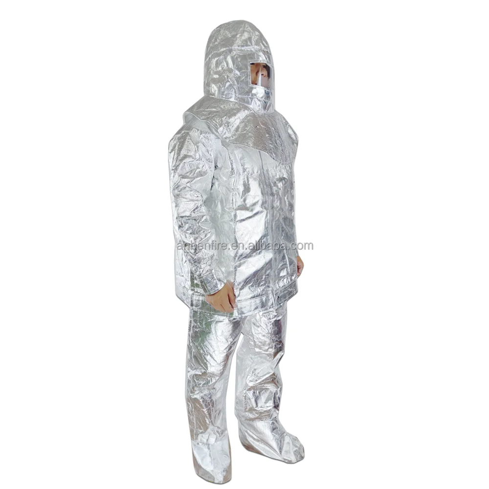 En1486 Dubbellaags Aluminiumfolie Composiet Aramide Brandwerende Kleding, Warmte-Isolerende Kleding, Hoge Temperatuurbestendig Pak