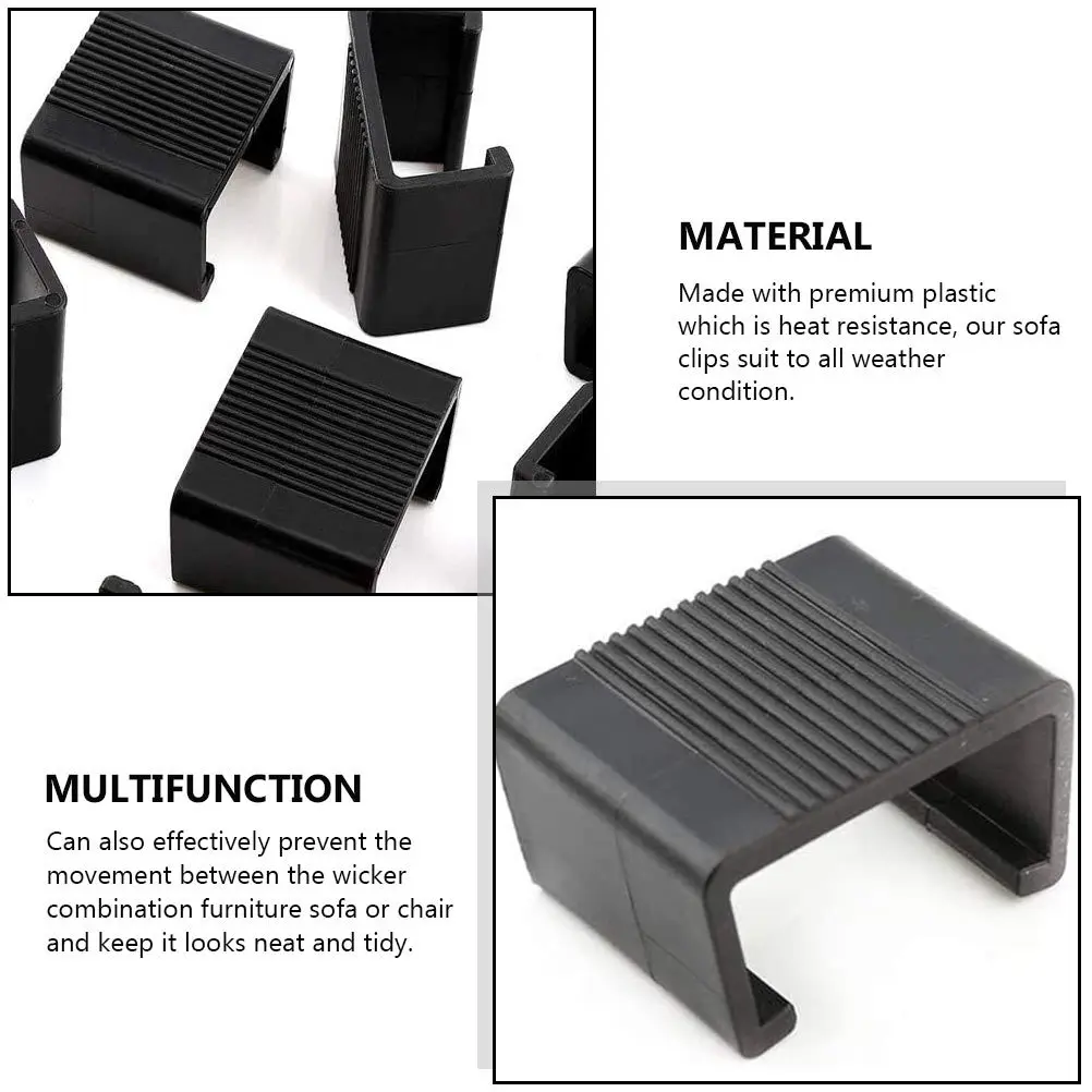 

10pcs Sofa Clamps Heat-Resistant Plastic Fasteners For Outdoor Wicker Furniture Sectional Couch Alignment Chair Connectors Patio