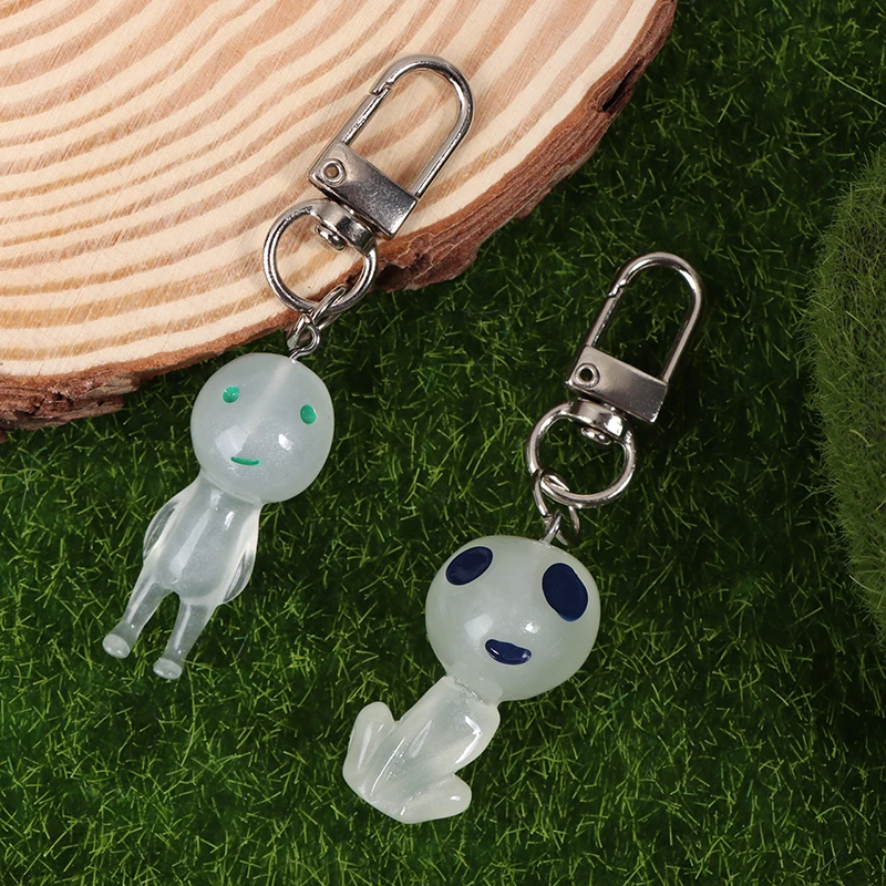 Bonito Luminous Alien Keychain, Resina Keyring, Chave Do Carro Titular, Saco Pingente, Mochila Decoração, Presentes Criativos, Personalidade