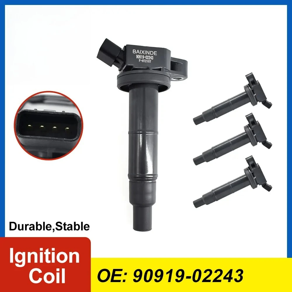 

1/4PCS Ignition Coil 90919-02243 9091902243 For Lexus HS250h, Pontiac VIBE, Scion tC, Toyota Camry Corolla Highlander Matrix