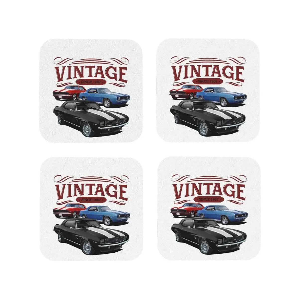 Vintage Cam Coasters Kitchen Placemats Waterproof Insulation Cup Coffee Mats For Decor Home Tableware Pads Set of 4