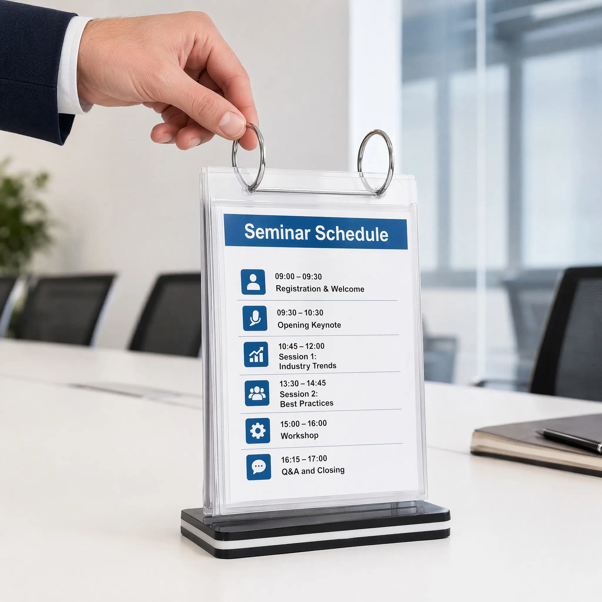 Standing Flip A6 PVC Menu Display Holder Desktop Rack for Restaurants Bars Coffee Shops Catering Holder