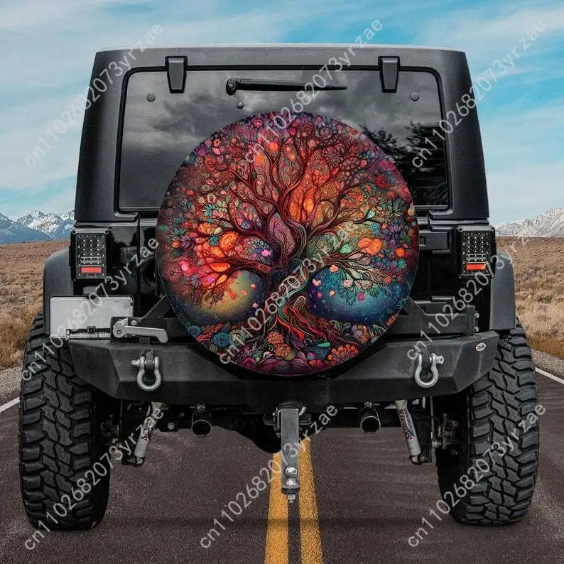

Tree Of Life Various Models Spare Car Tire Cover Sand Dust Prevention Protect Wind Rain Tire Cover Sturdy Durable Tire Covers