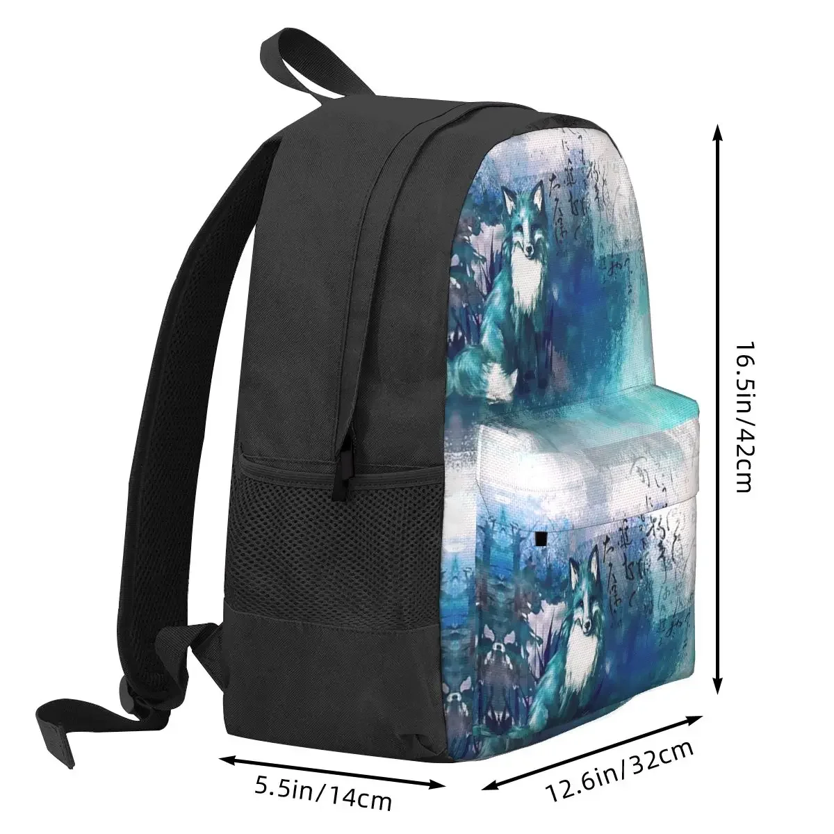 Kitsune Blue Backpacks Boys Girls Bookbag Children School Bags Cartoon Kids Rucksack Laptop Rucksack Shoulder Bag Large Capacity