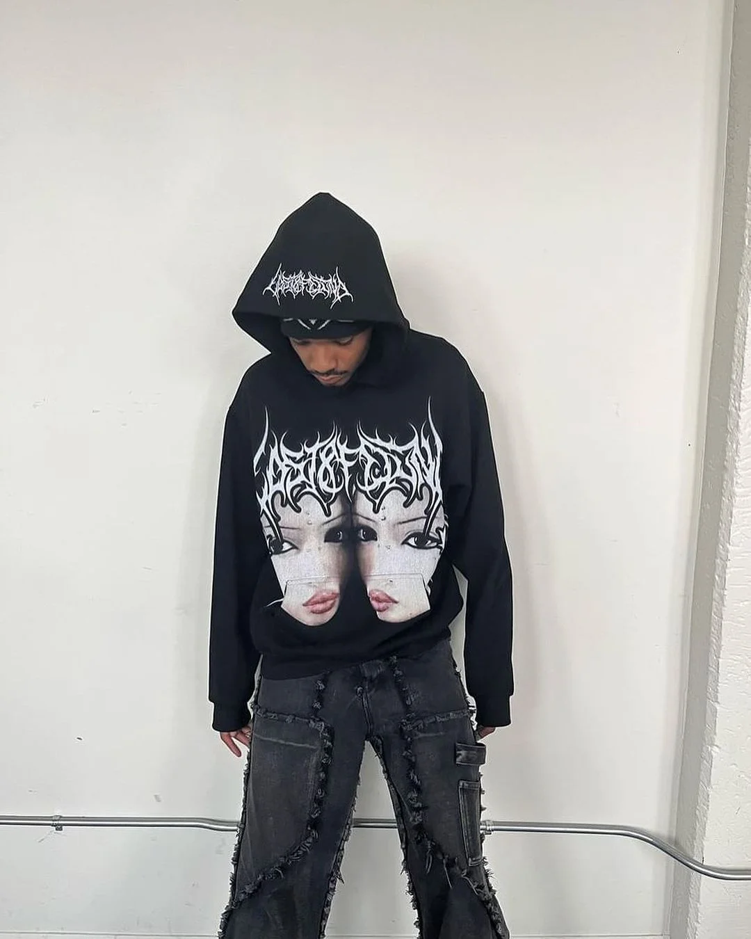 y2k Wome clothing hoodies Printed Pattern Pullover Sweatshirt streetwear Oversized Punk Vintage kpop Anime long-sleeved tops