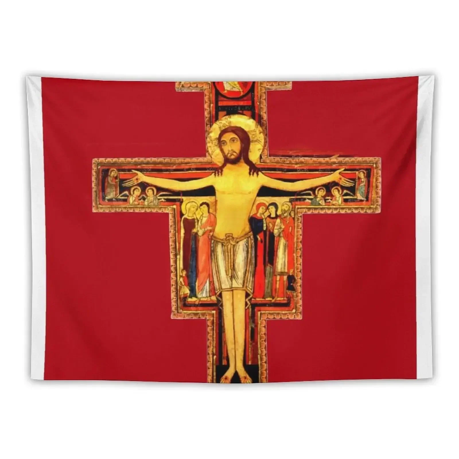 San Damiano Crucifix St Francis of Assisi Tapestry Korean Room Decor Room Decor Aesthetic Tapestry