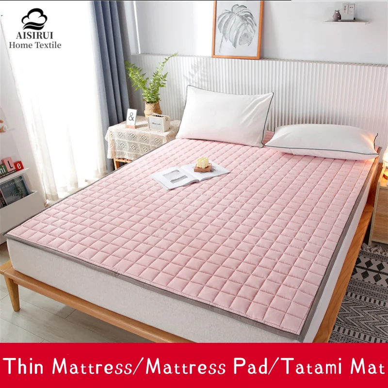 Four Seasons Thin Mattress Anti-Slip Washable 1.5m Bed Protective Mat Dormitory Tatami Single Double Queen King Mattress Pad