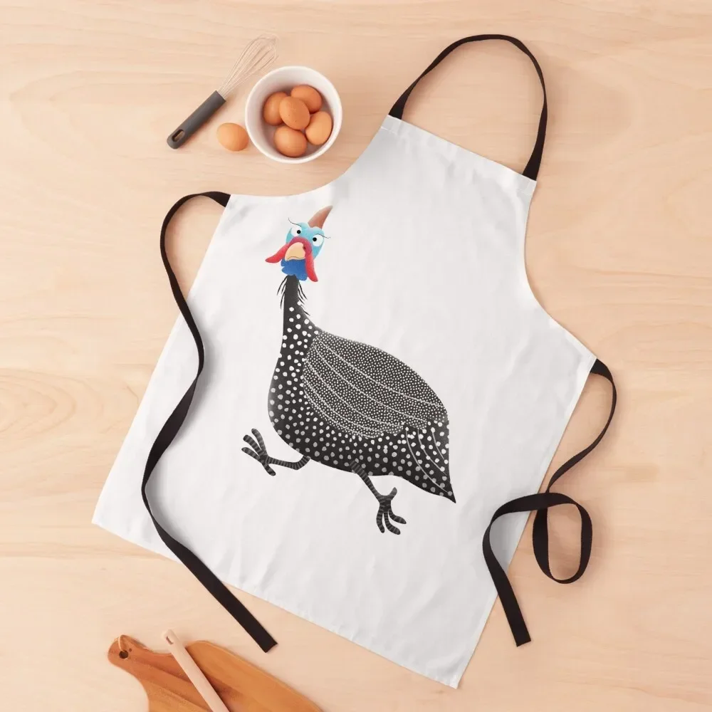 

Funny guineafowl cartoon illustration Apron Camping work ladies Home And Kitchen with personal logo Apron