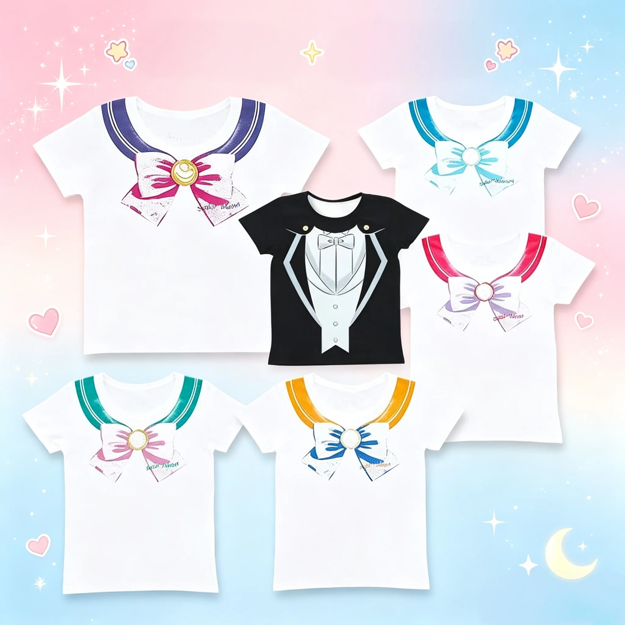 Öffne den Himmel! Pretty Cure Cure Sky Themen-T-Shirt für Erwachsene und Kinder, Damen, 3D-Anime-Druck, locker geschnitten, kurze Ärmel