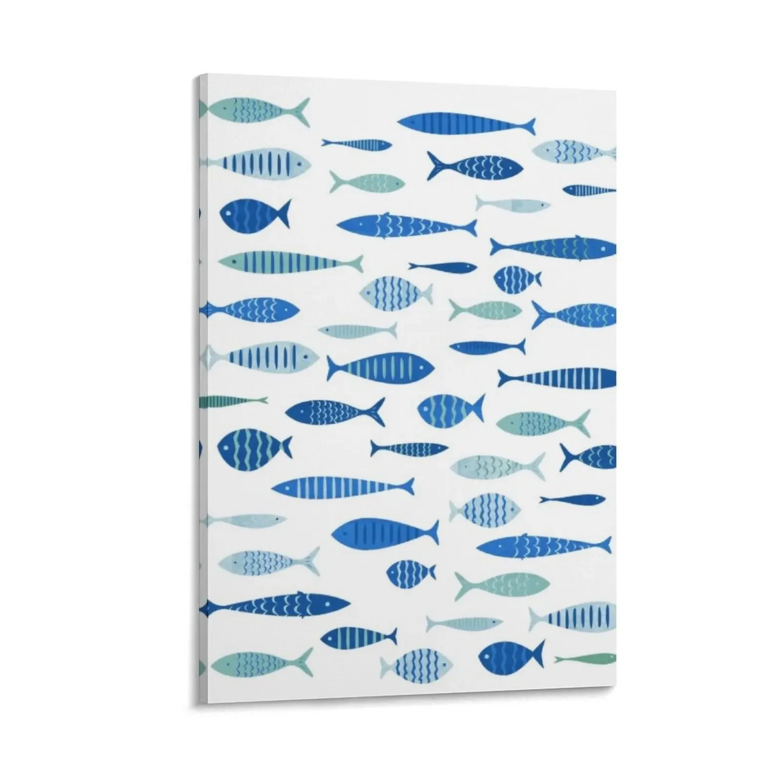 

Mid Century Modern Blue Fish Fishing MCM Mid Mod Canvas Painting wall decoration painting Decoration bedroom