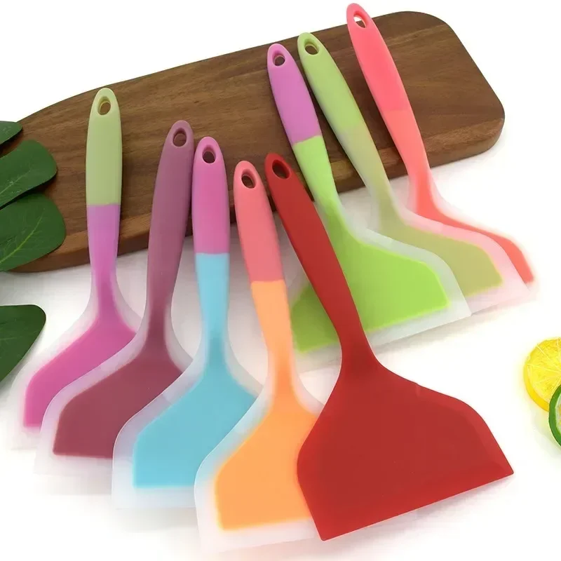 Colorful Non-Stick Silicone Spatula and Pan - Kitchen Accessories for Cooking Eggs, Cookies, and Yuzi Burning,