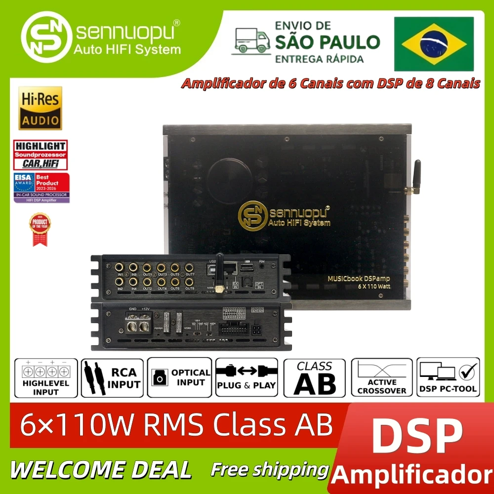 Ali Rms Entrega Local no Brasil: Amplificador Automotivo DSP Sennuopu X680 de 6 ...