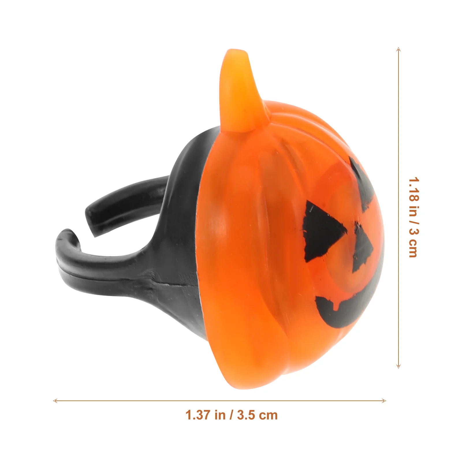 6 Pcs Halloween Pumpkin Ring Novelties Flashing Rings Shine Plastic Toys Party Accessories