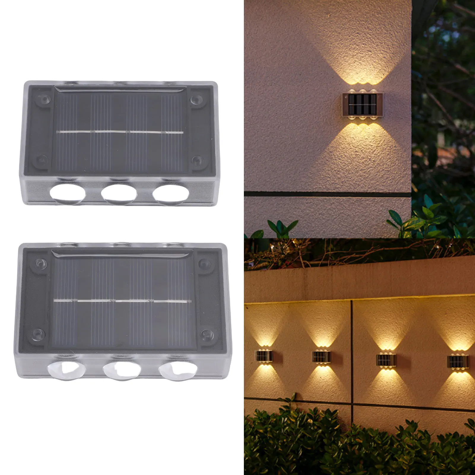 

Солнечные настенные светильники, уличные настенные светильники, IP44, водонепроницаемые для наружного заднего двора, сада, патио, солнечные настенные бра