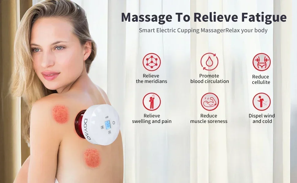 Adjustable 3-in-1 Red Cupping Therapy Equipment 4-mode Intelligent Dynamic Cupping Massager with Remote Control