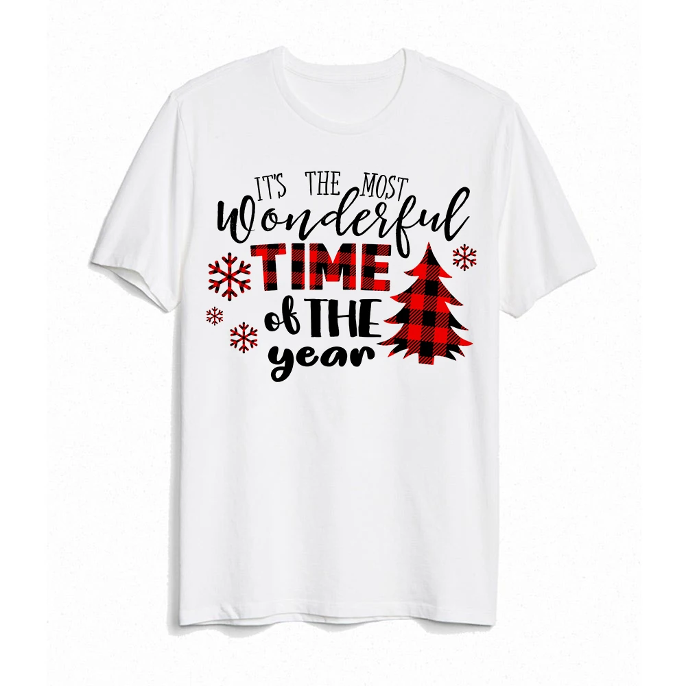 Christmas Family Matching Outfit T-shirt Xmas Party Gift It\'s The Most Wonderful Time of The Year Print Cute T Shirt Family Look