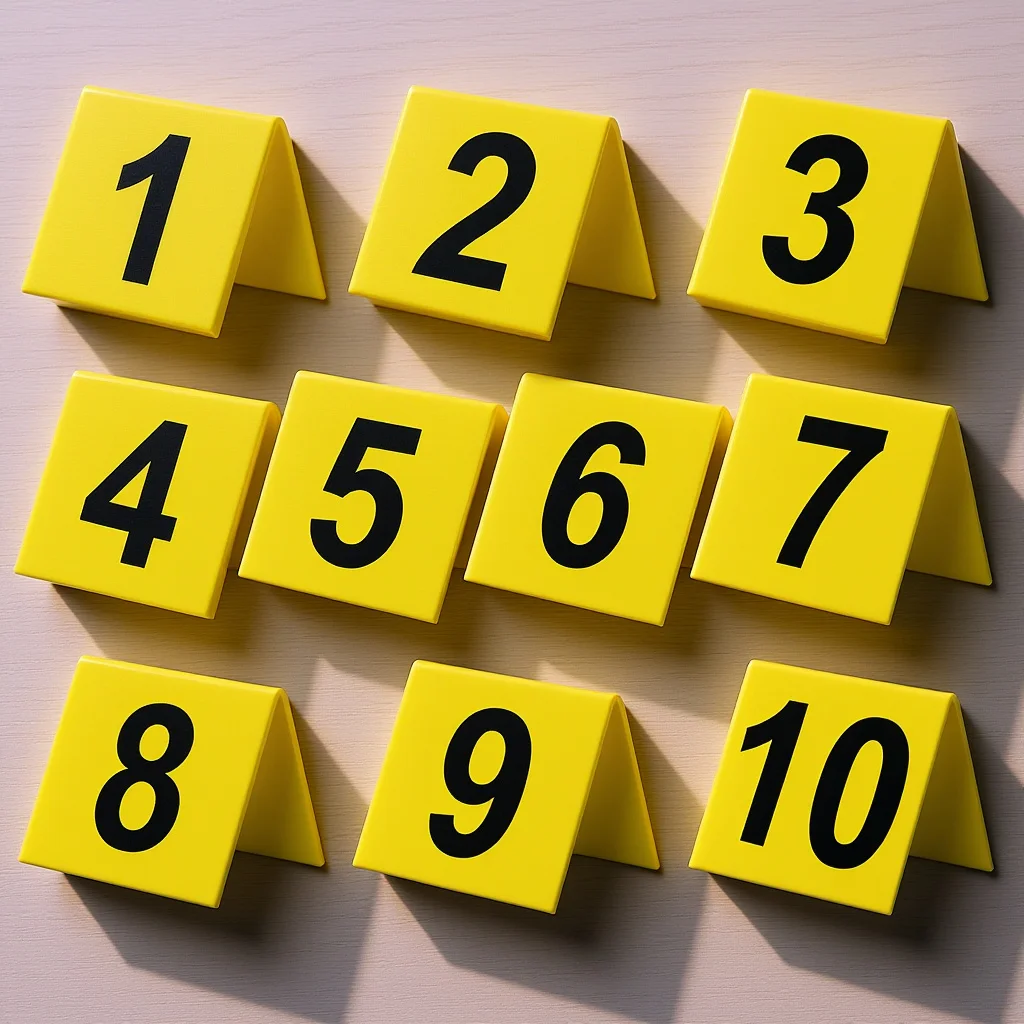 

Reusable Acrylic Number Markers for Crime Scene Evidence Tabletop Signs Wedding Party Game Supply Multi Function Display