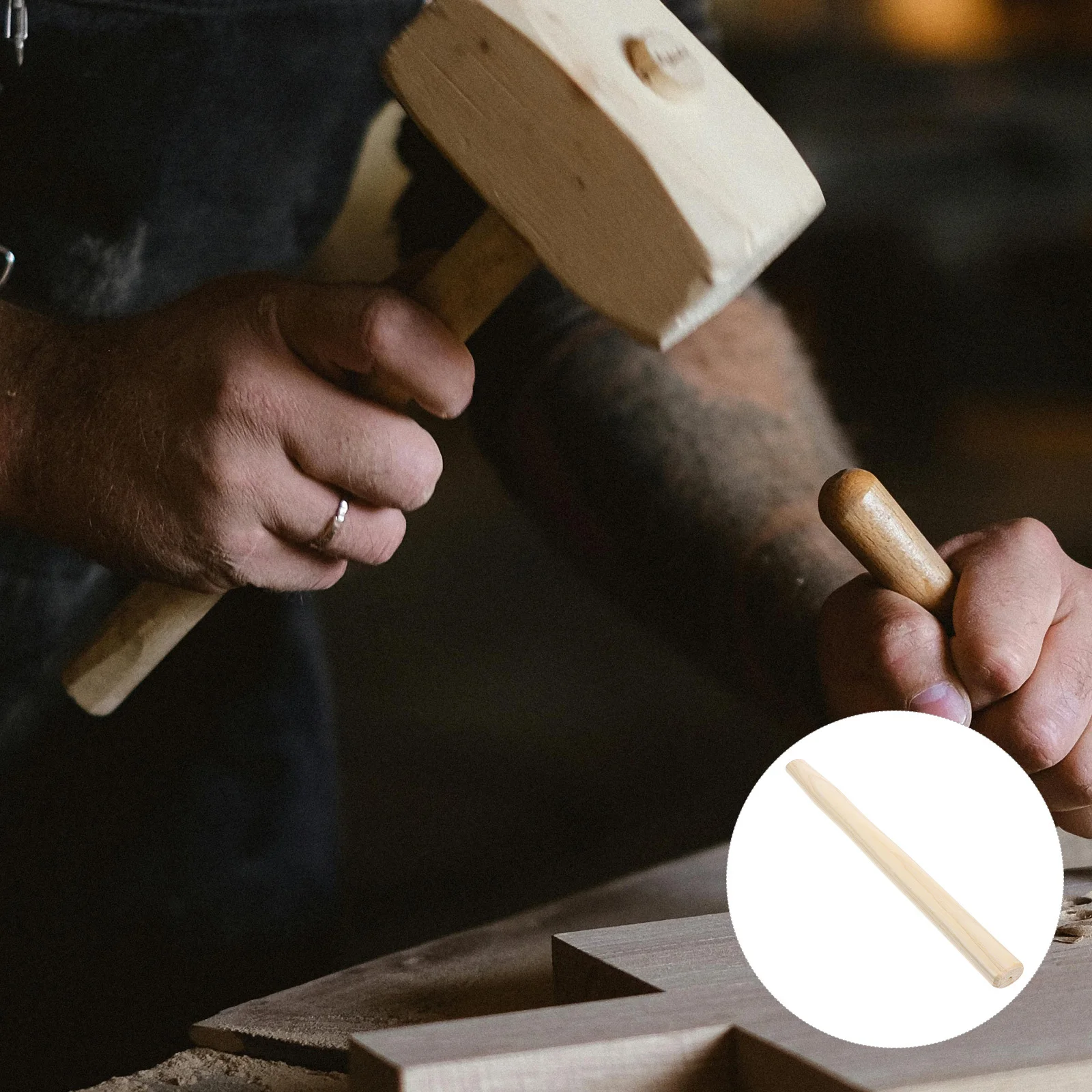 

Wooden Handle for Axe Replacement Heavy Duty Camp Hatchet Grip Outdoor Camping Gardening Tool Wood Handle for