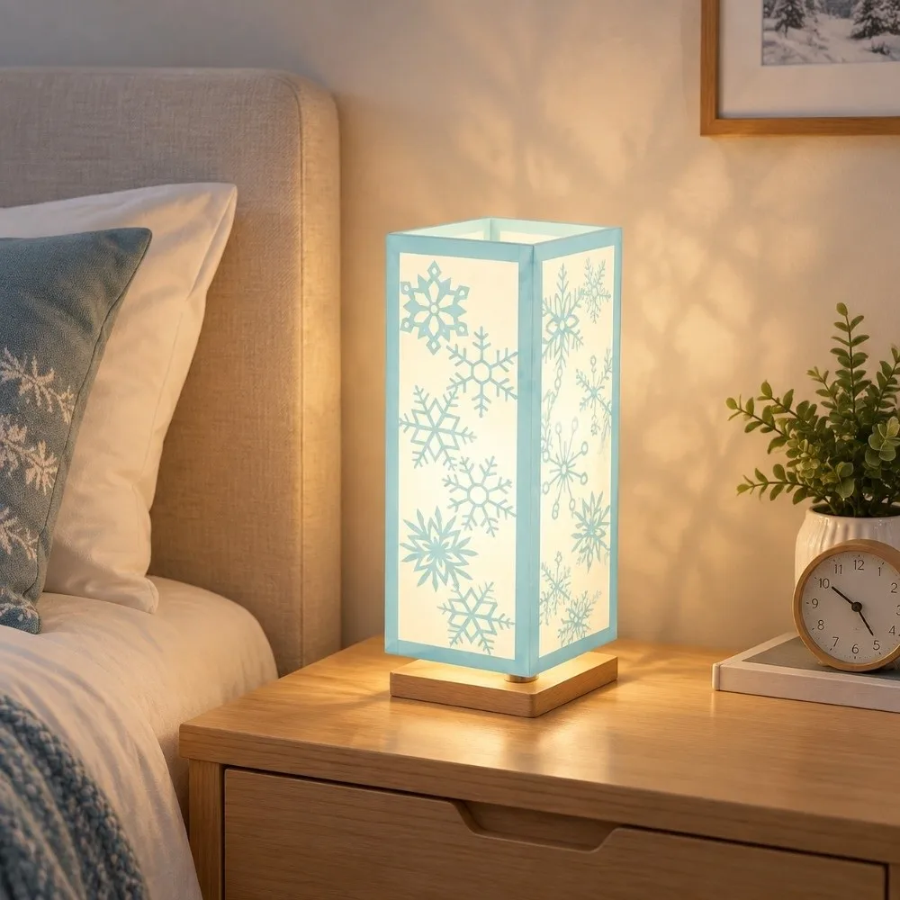 3 PCS Plastic Christmas Lampshade Xmas Elements Table Ornaments Table Lamp Cover Decoration Snowflake Light Cover Study