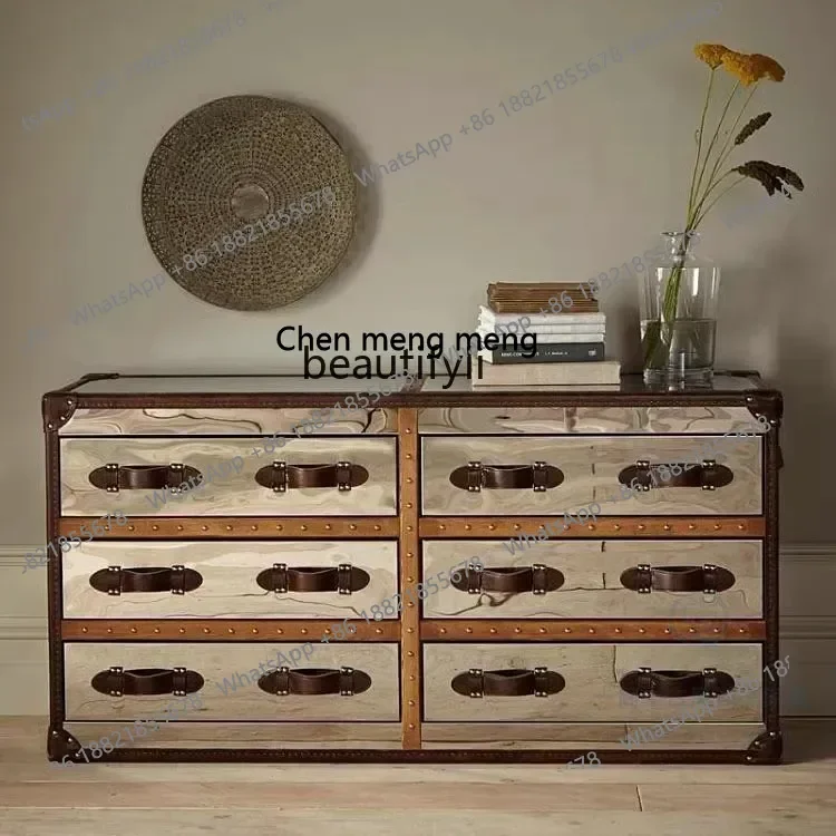 

Новое поступление, французская средневековая кожаная шкаф-ведро, американский ретро масляный воск, кожаное ведро, шкаф для хранения сигар, бар, комната, магазин